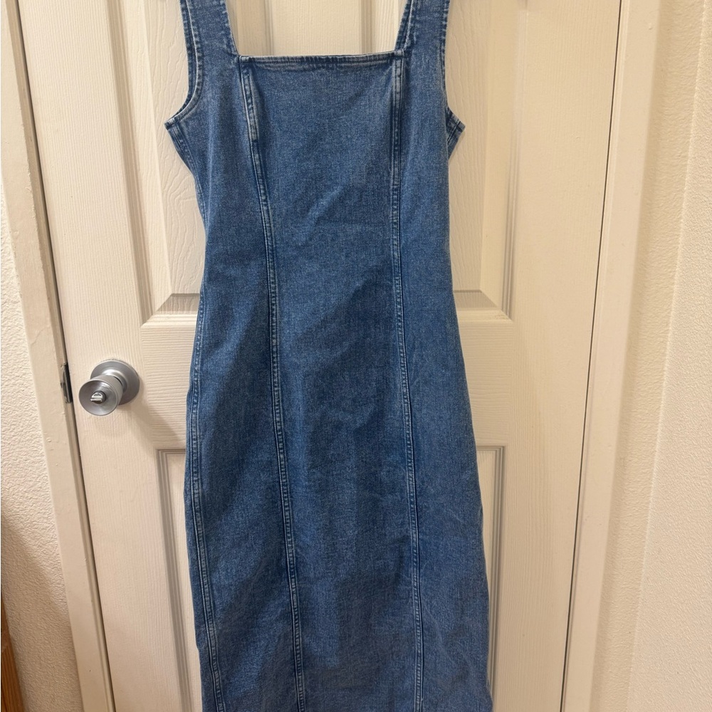 Abercrombie & Fitch Blue Denim Midi Dress